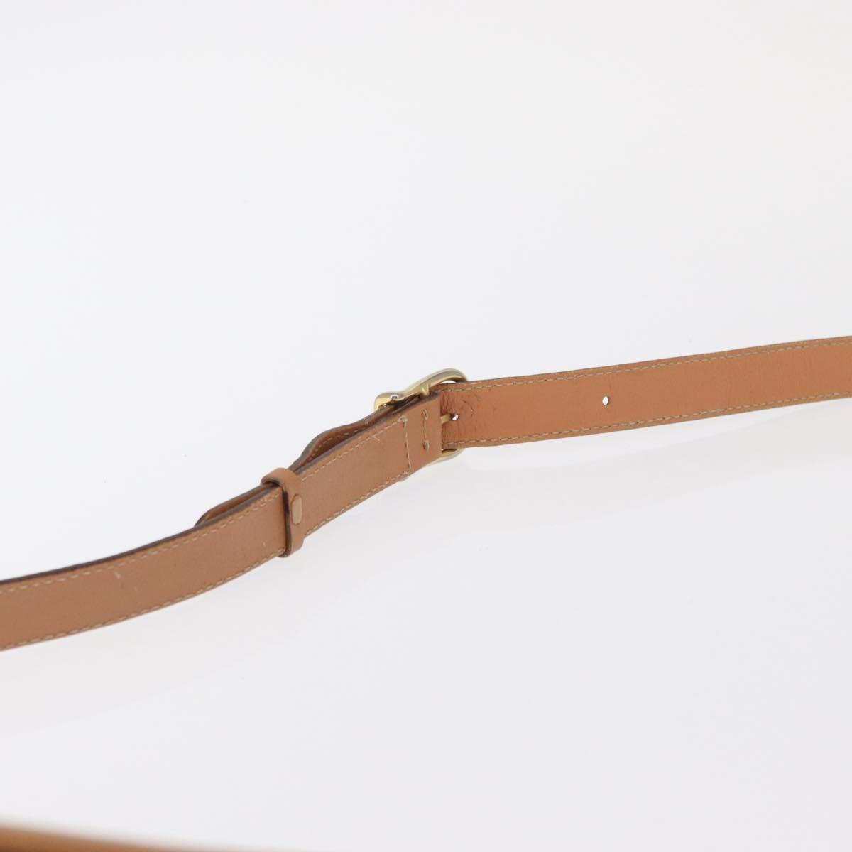 CELINE Macadam Canvas Shoulder Bag PVC Beige Gold Auth SW1963