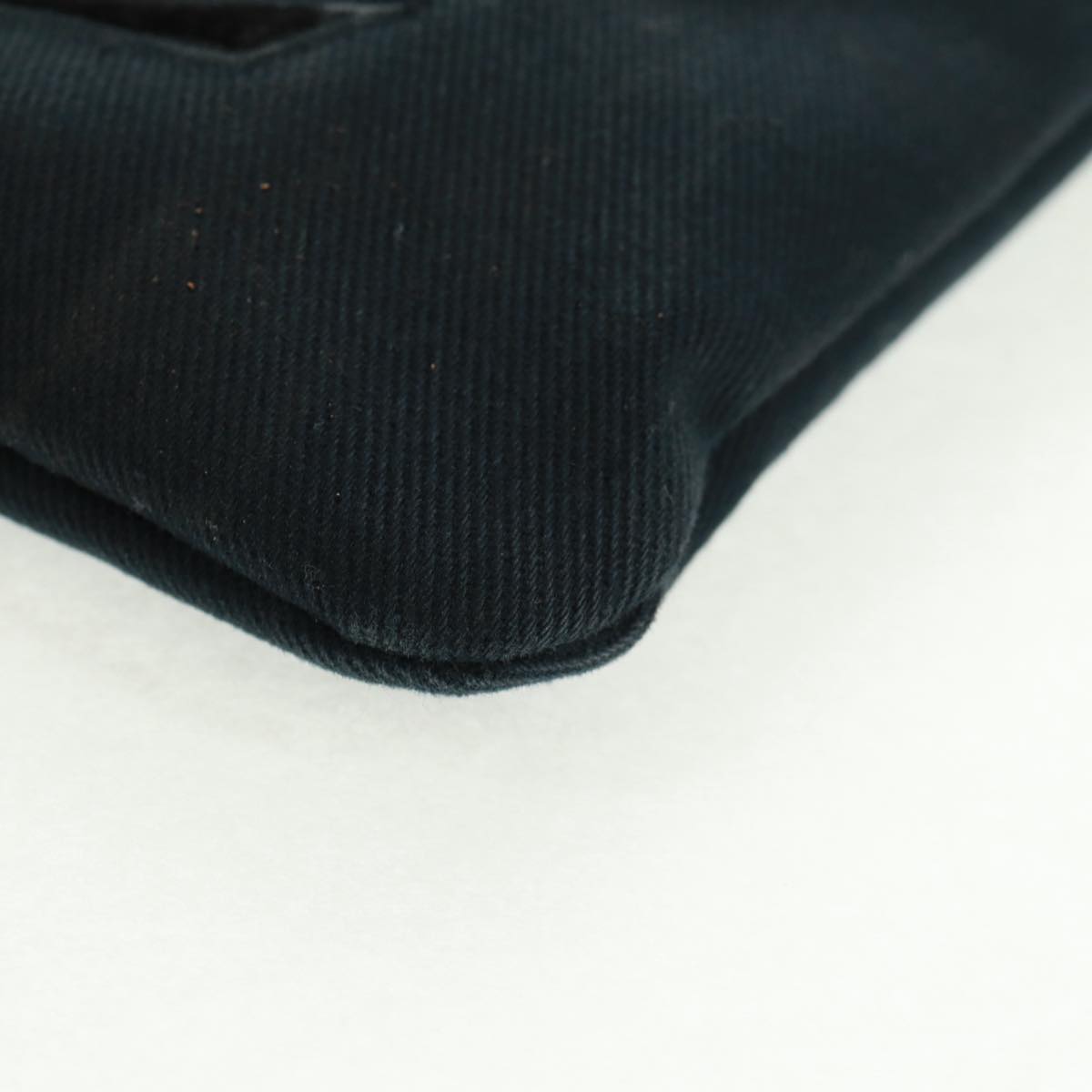 SAINT LAURENT Shoulder Bag Canvas Black Silver Auth SW1966V