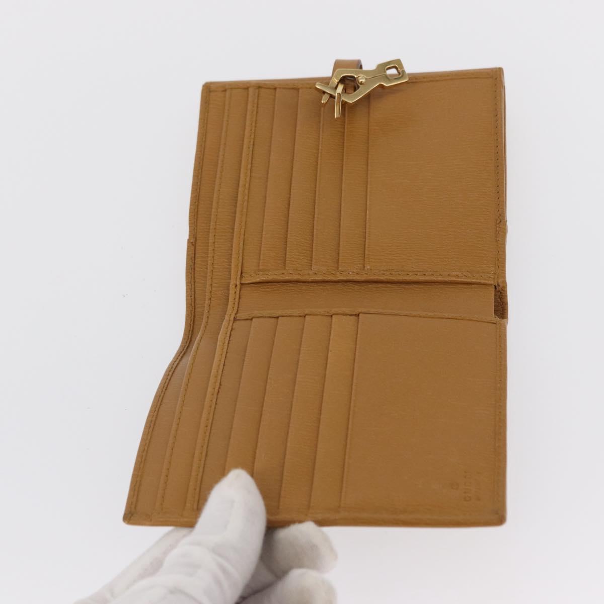 GUCCI Jackie Wallet Leather Beige Gold 035 2778 2169 Auth SW1975