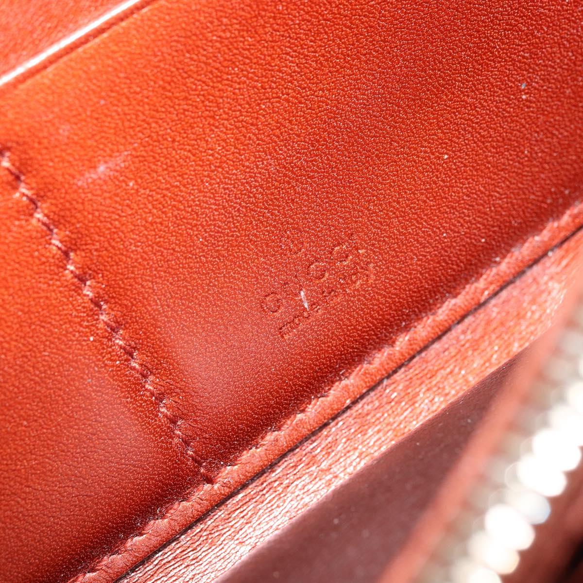 GUCCI GG Canvas Shiny Guccissima Wallet Patent leather Orange 295671 Auth SW1979