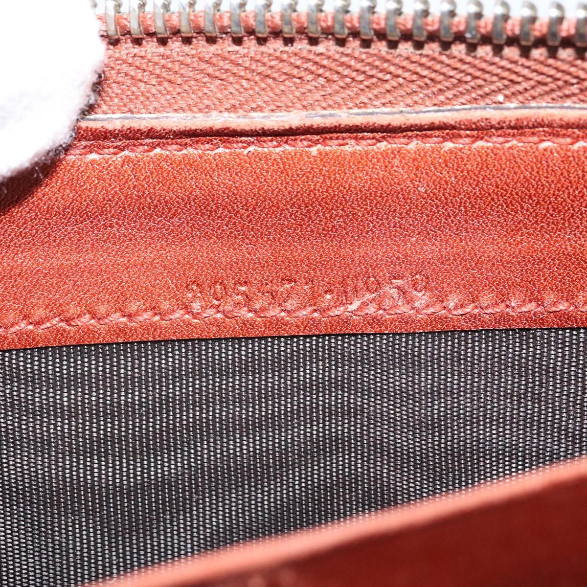 GUCCI GG Canvas Shiny Guccissima Wallet Patent leather Orange 295671 Auth SW1979