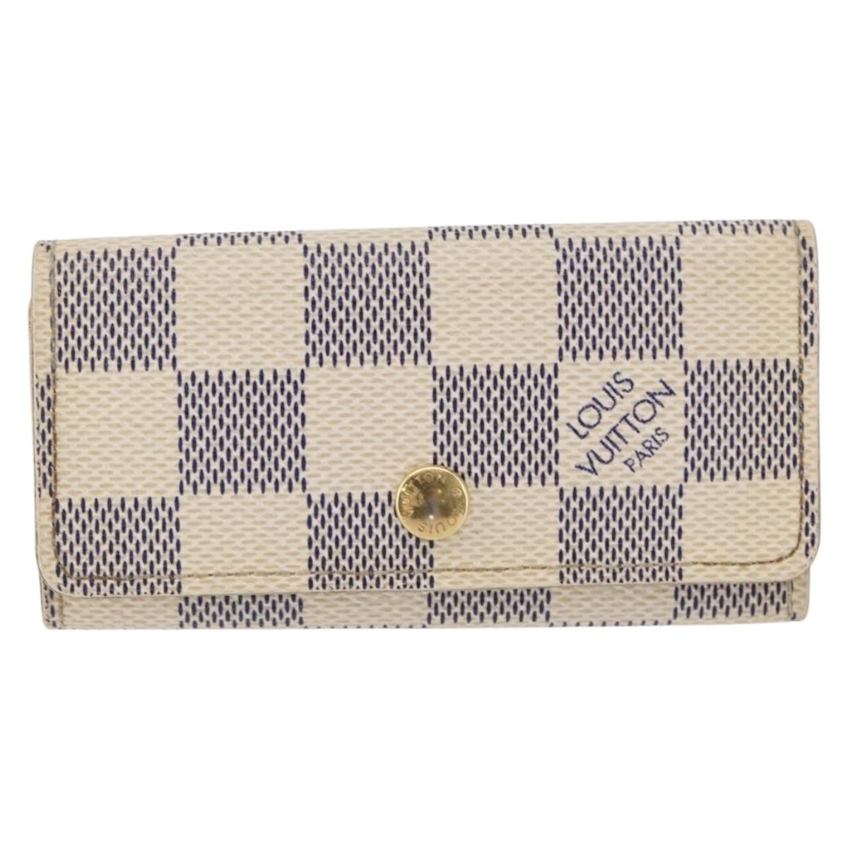 LOUIS VUITTON Multicles 4 Key Case 3 Set Black Amarante Damier Azur Auth SW1982