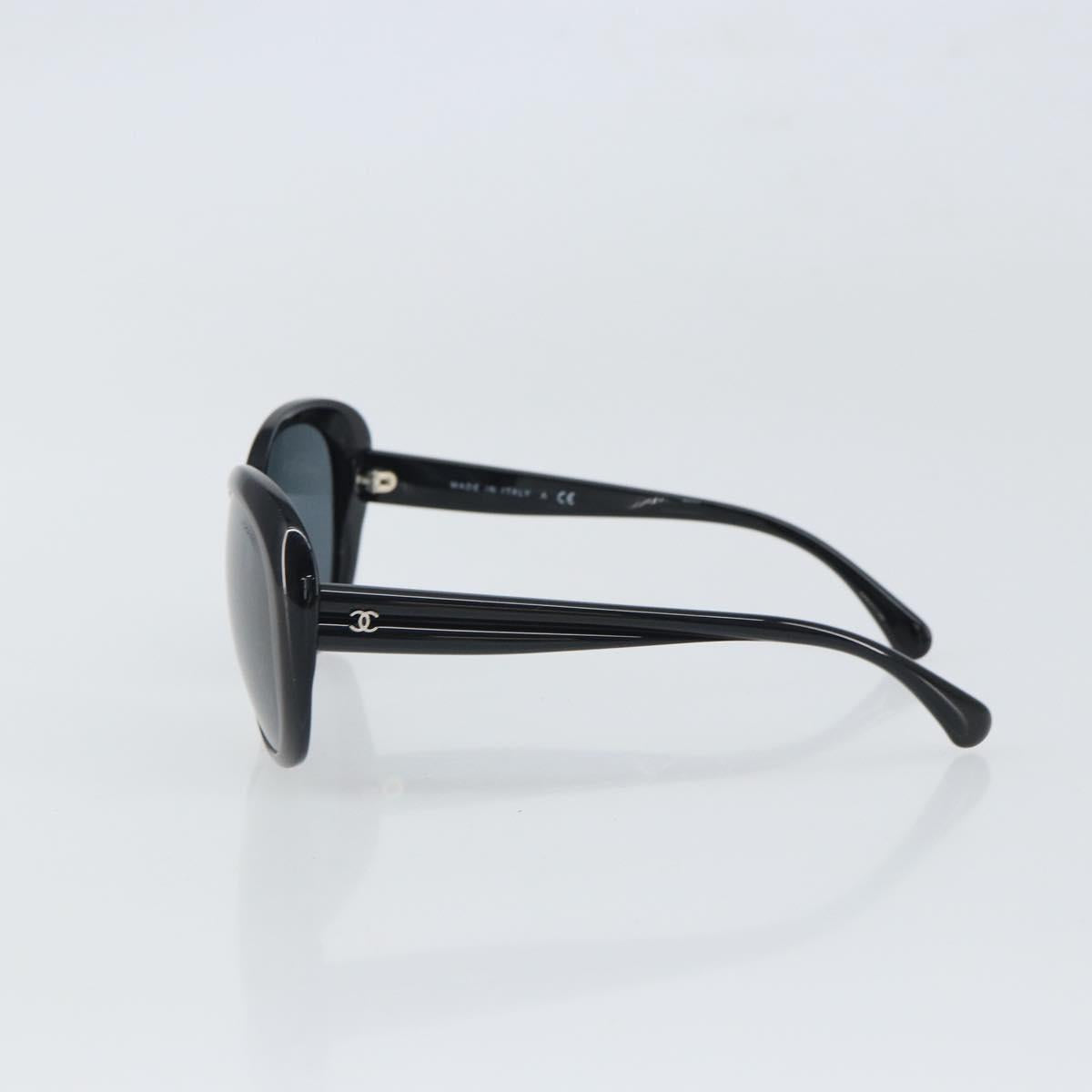 CHANEL Sunglasses plastic Black CC Auth SW1986