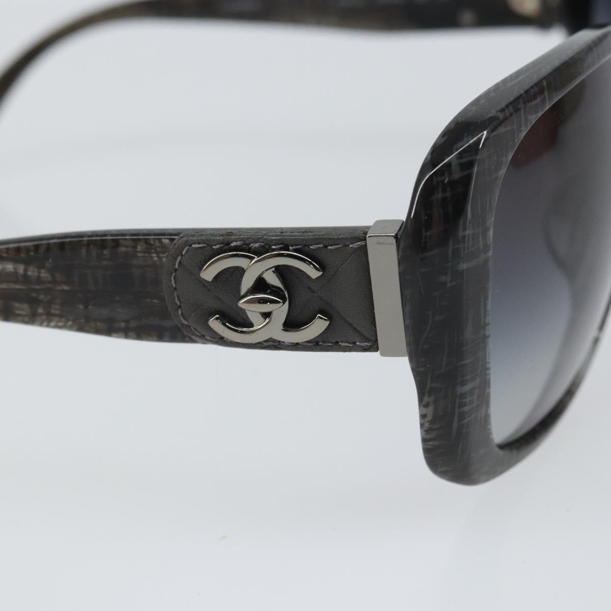 CHANEL Sunglasses plastic Black CC Auth SW1988V