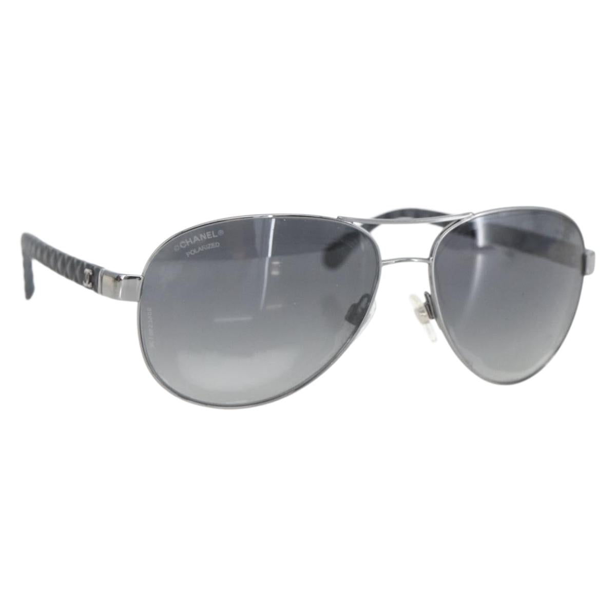 CHANEL Sunglasses Rubber Black CC Auth SW1991