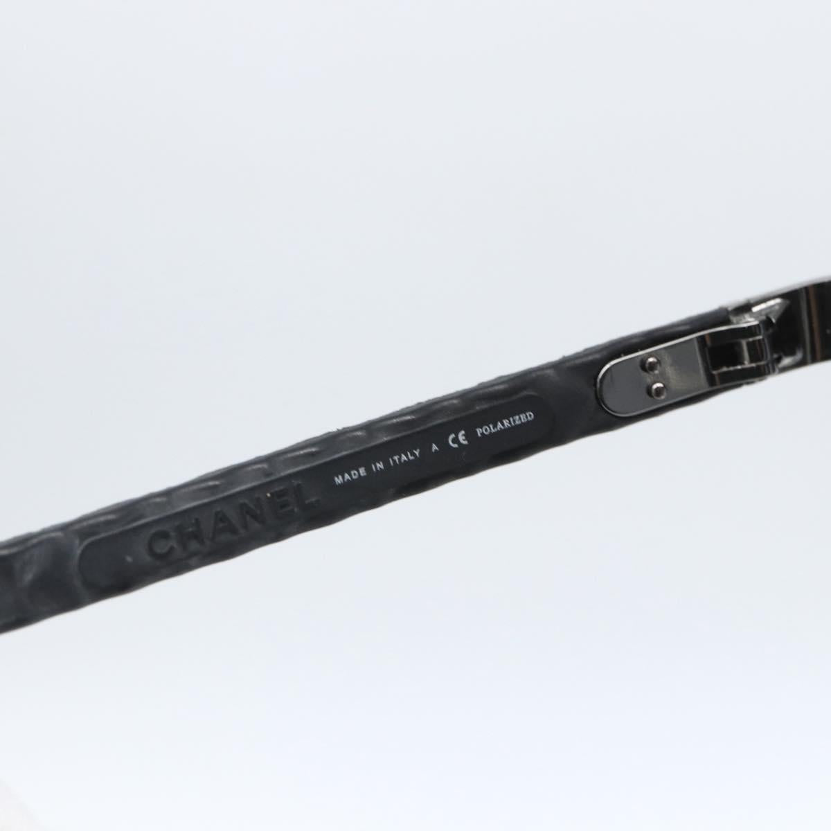 CHANEL Sunglasses Rubber Black CC Auth SW1991