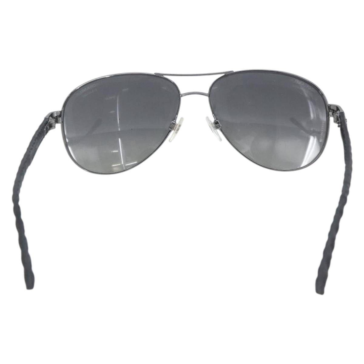 CHANEL Sunglasses Rubber Black CC Auth SW1991
