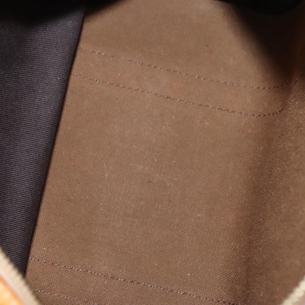 CELINE Macadam Canvas Hand Bag PVC Leather Brown Gold Auth sw200V