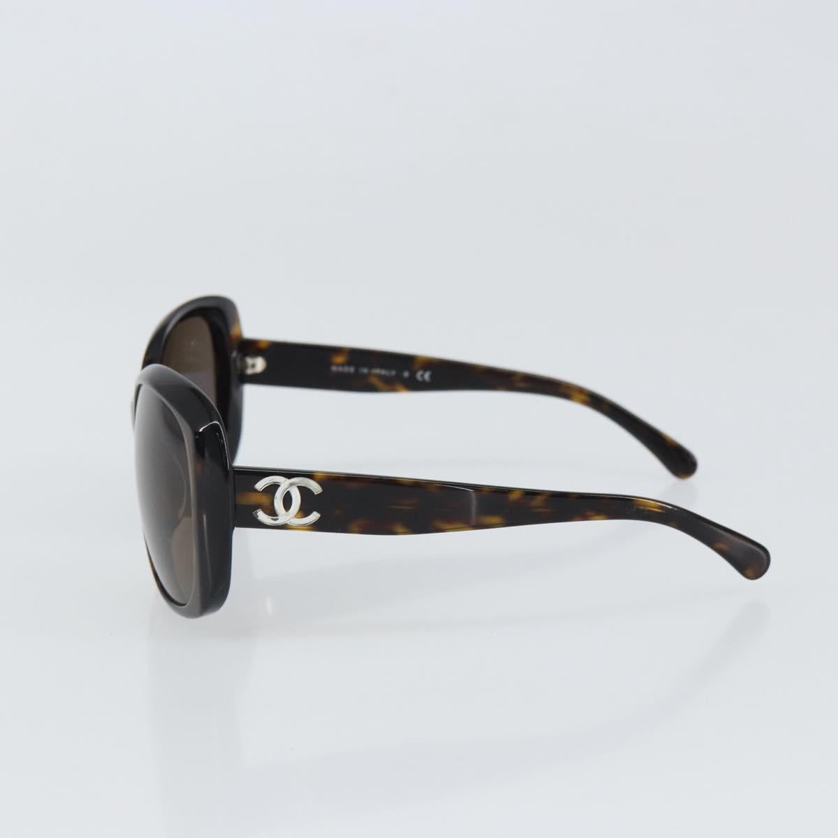CHANEL Sunglasses plastic Brown CC Auth SW2001