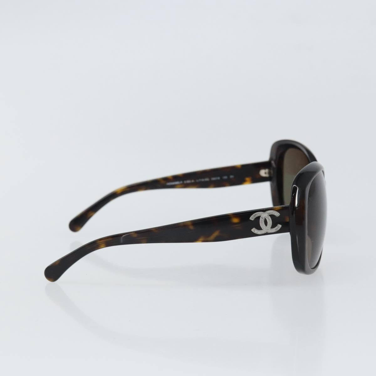 CHANEL Sunglasses plastic Brown CC Auth SW2001