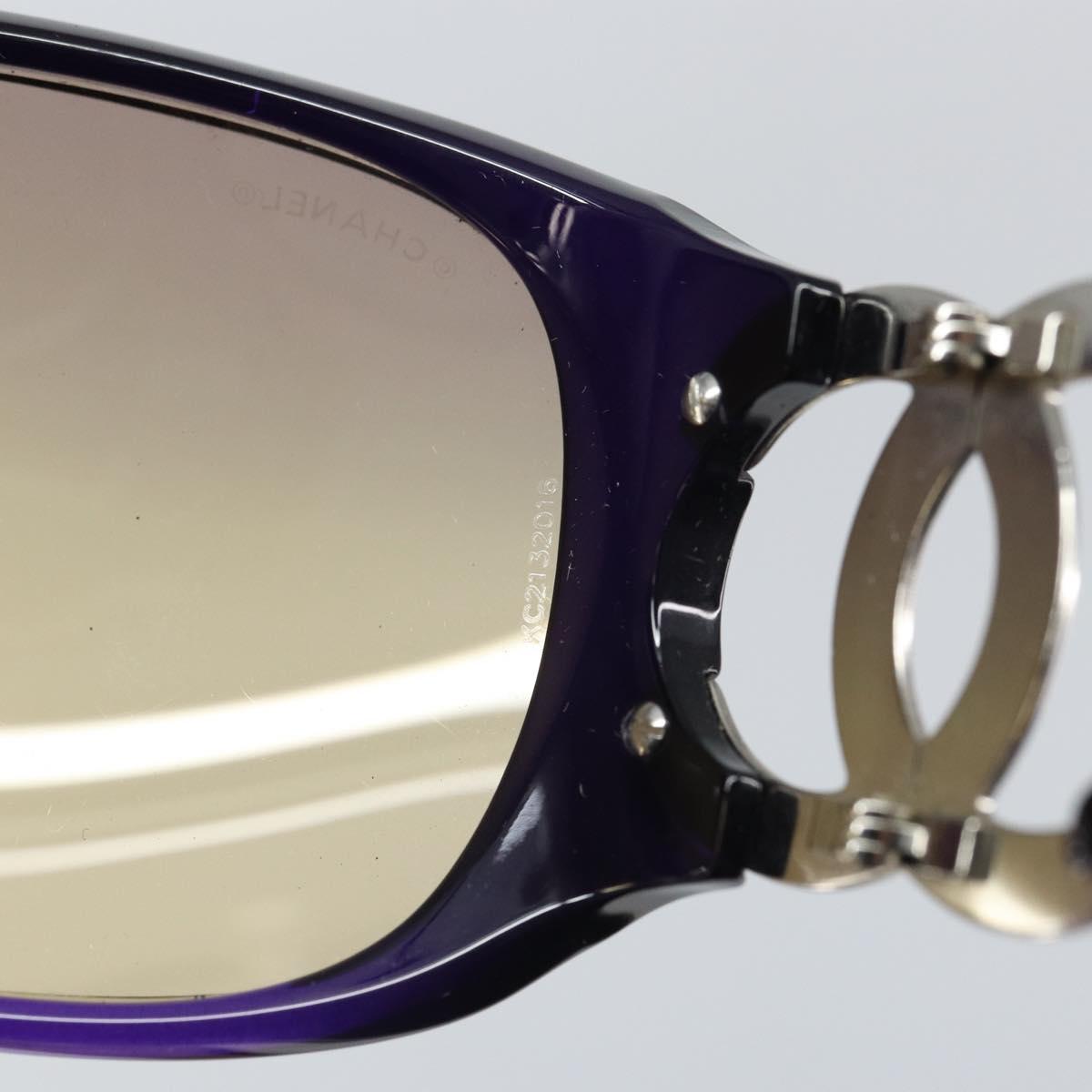 CHANEL Sunglasses plastic Purple CC Auth SW2002