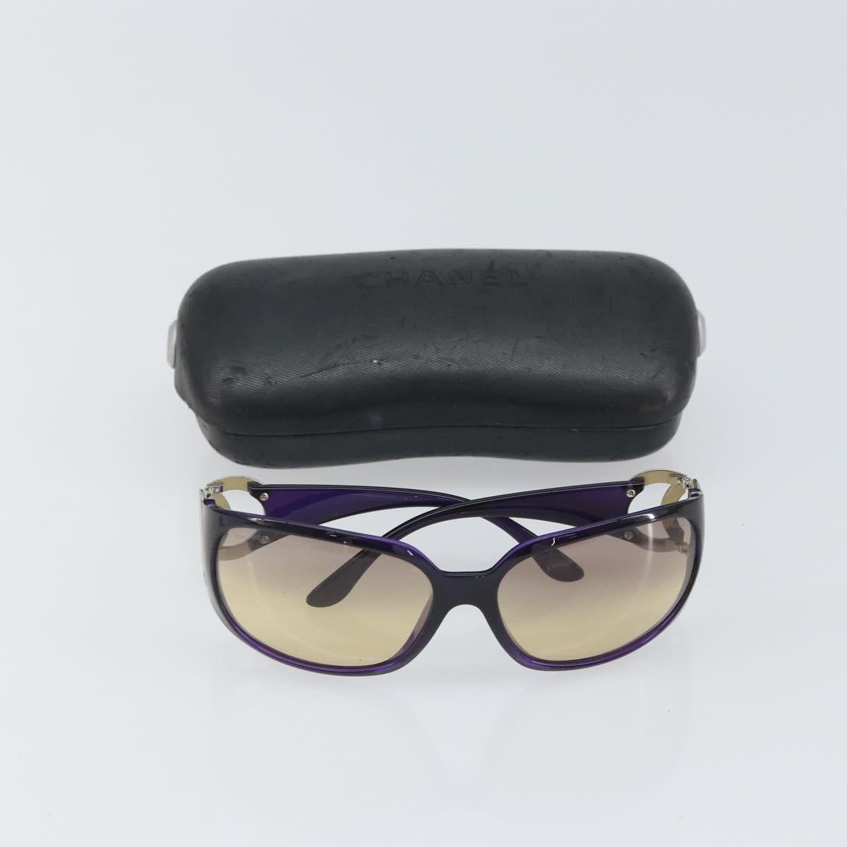 CHANEL Sunglasses plastic Purple CC Auth SW2002