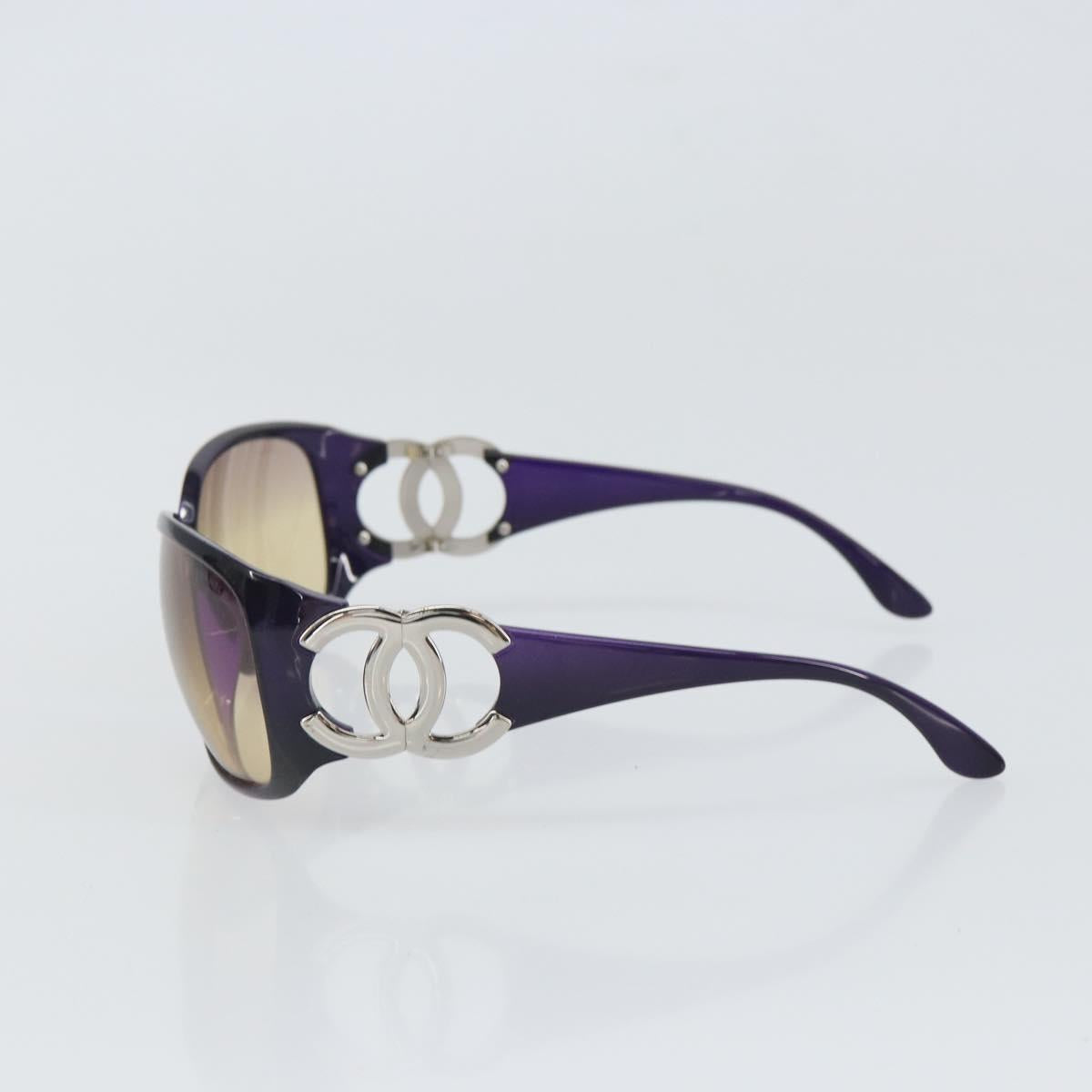 CHANEL Sunglasses plastic Purple CC Auth SW2002