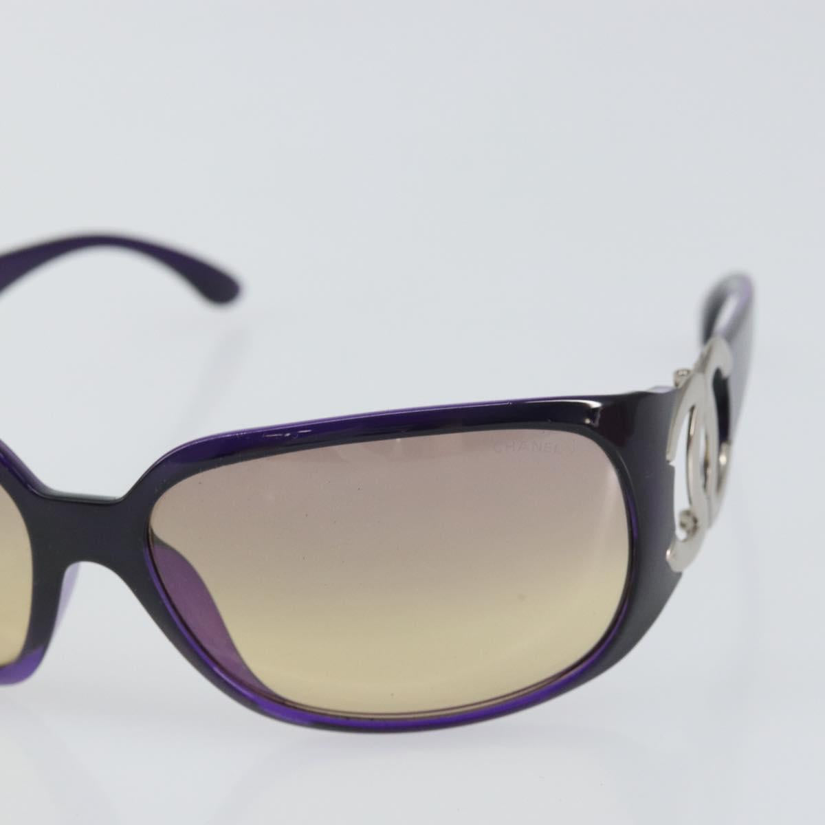 CHANEL Sunglasses plastic Purple CC Auth SW2002