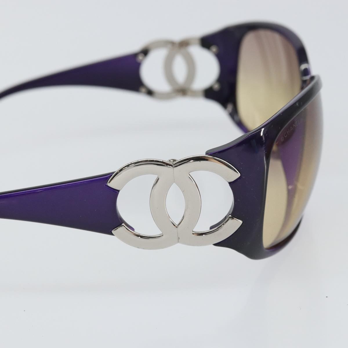 CHANEL Sunglasses plastic Purple CC Auth SW2002