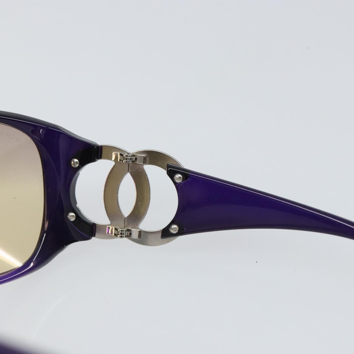 CHANEL Sunglasses plastic Purple CC Auth SW2002