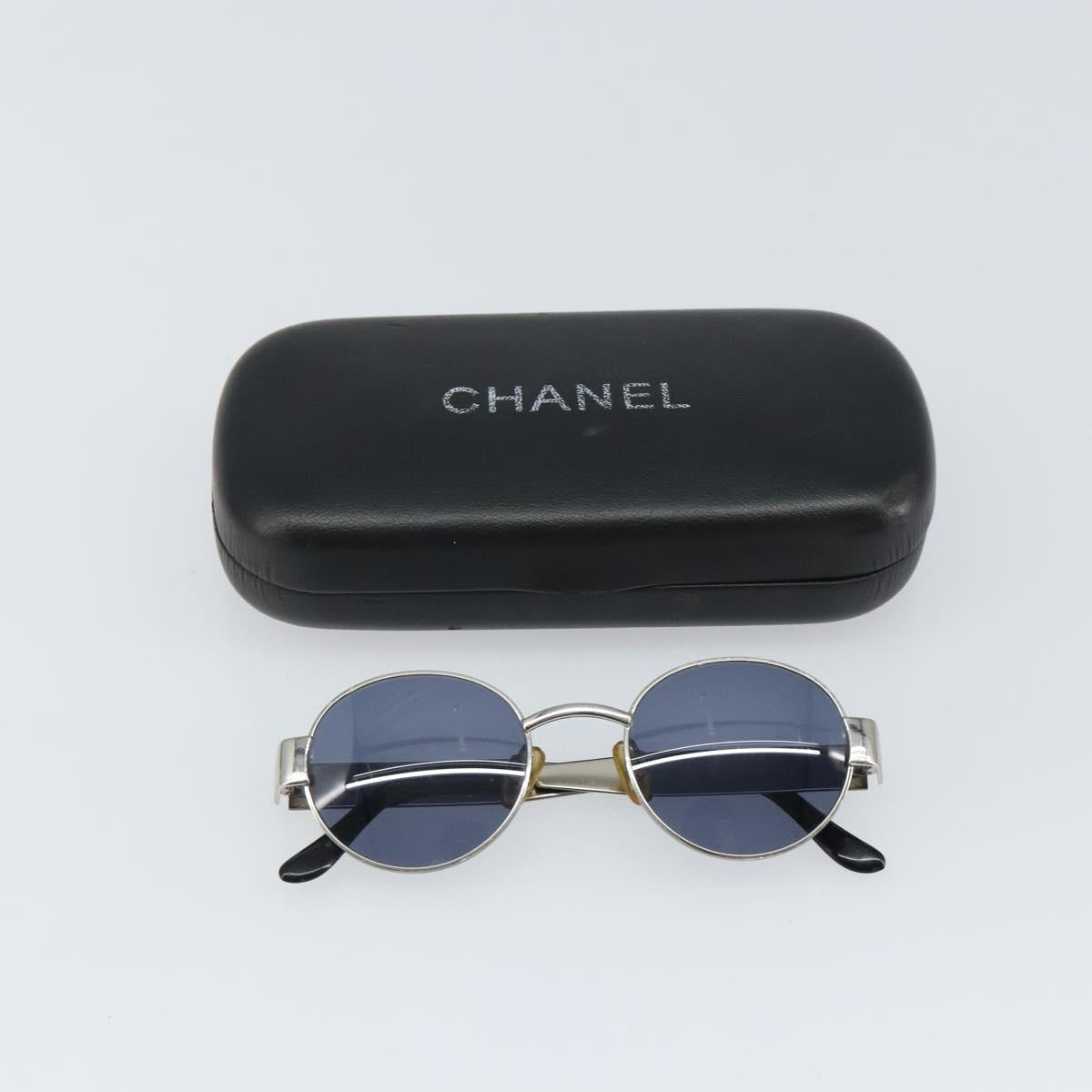 CHANEL Sunglasses metal Black CC Auth SW2003