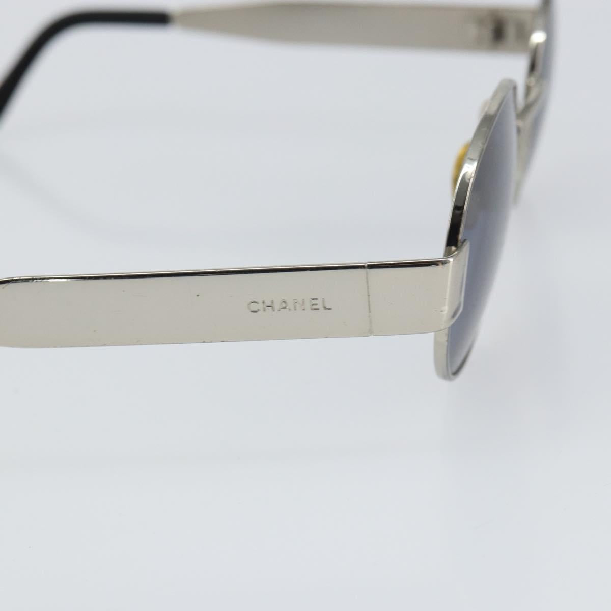 CHANEL Sunglasses metal Black CC Auth SW2003