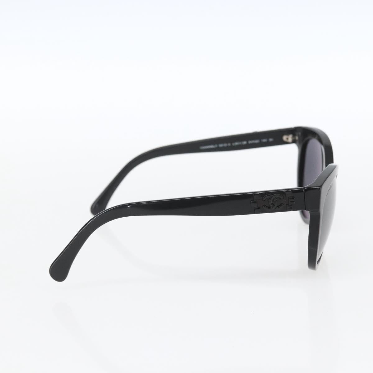CHANEL Sunglasses plastic Black CC Auth SW2009