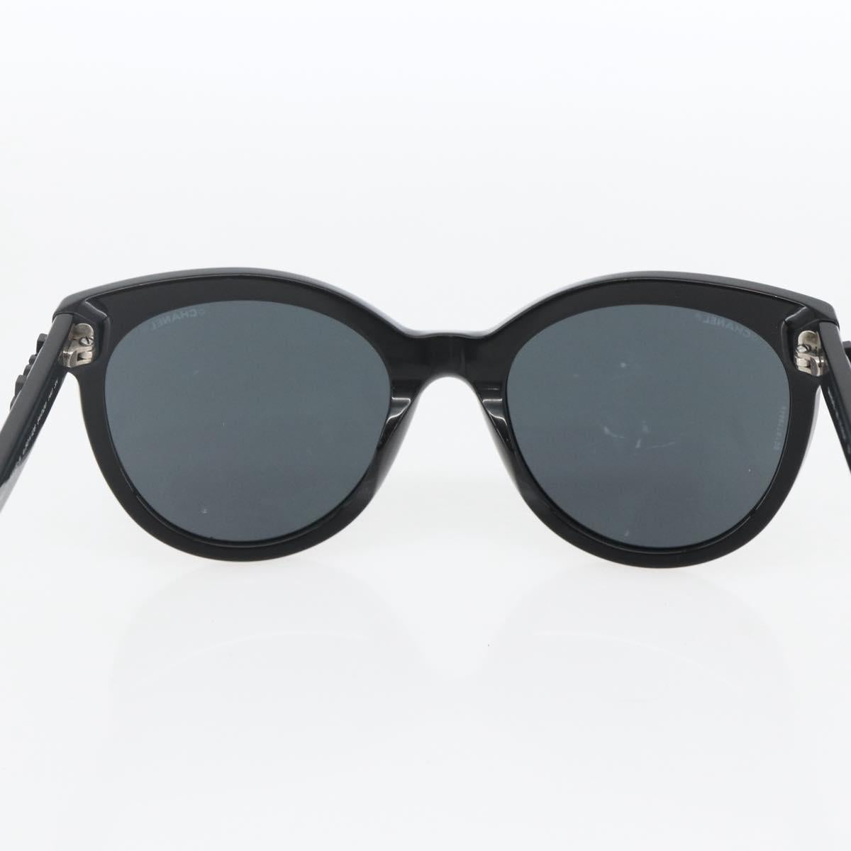 CHANEL Sunglasses plastic Black CC Auth SW2009
