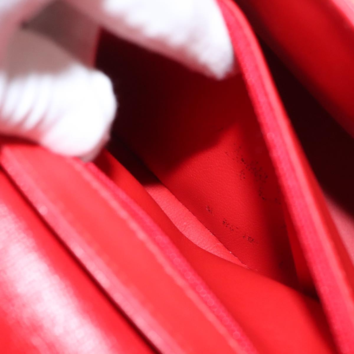 Christian Dior Hand Bag Leather Red Gold Auth sw201V