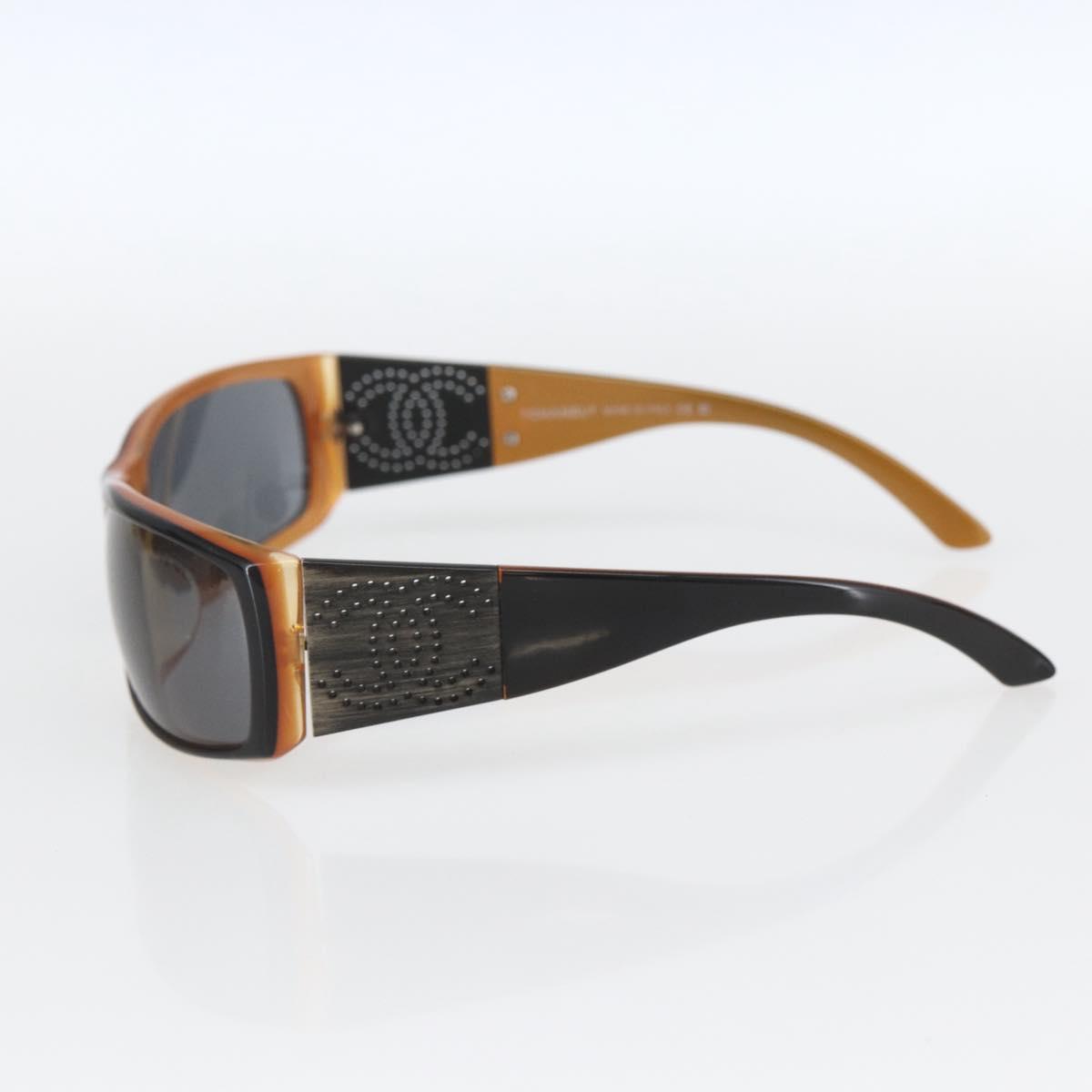 CHANEL Sunglasses plastic Brown CC Auth SW2010