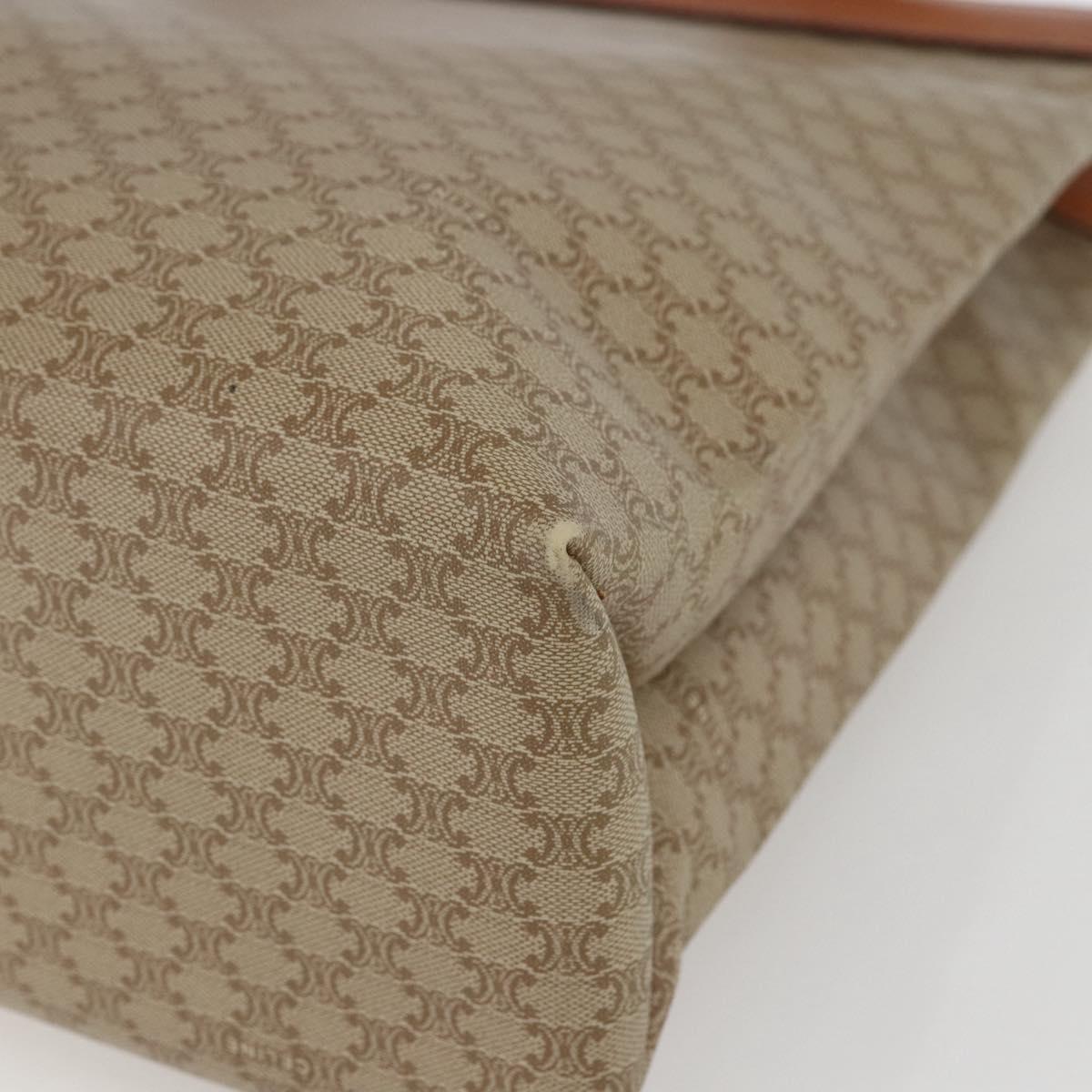 CELINE Macadam Canvas Tote Bag PVC Beige Gold Auth SW2038