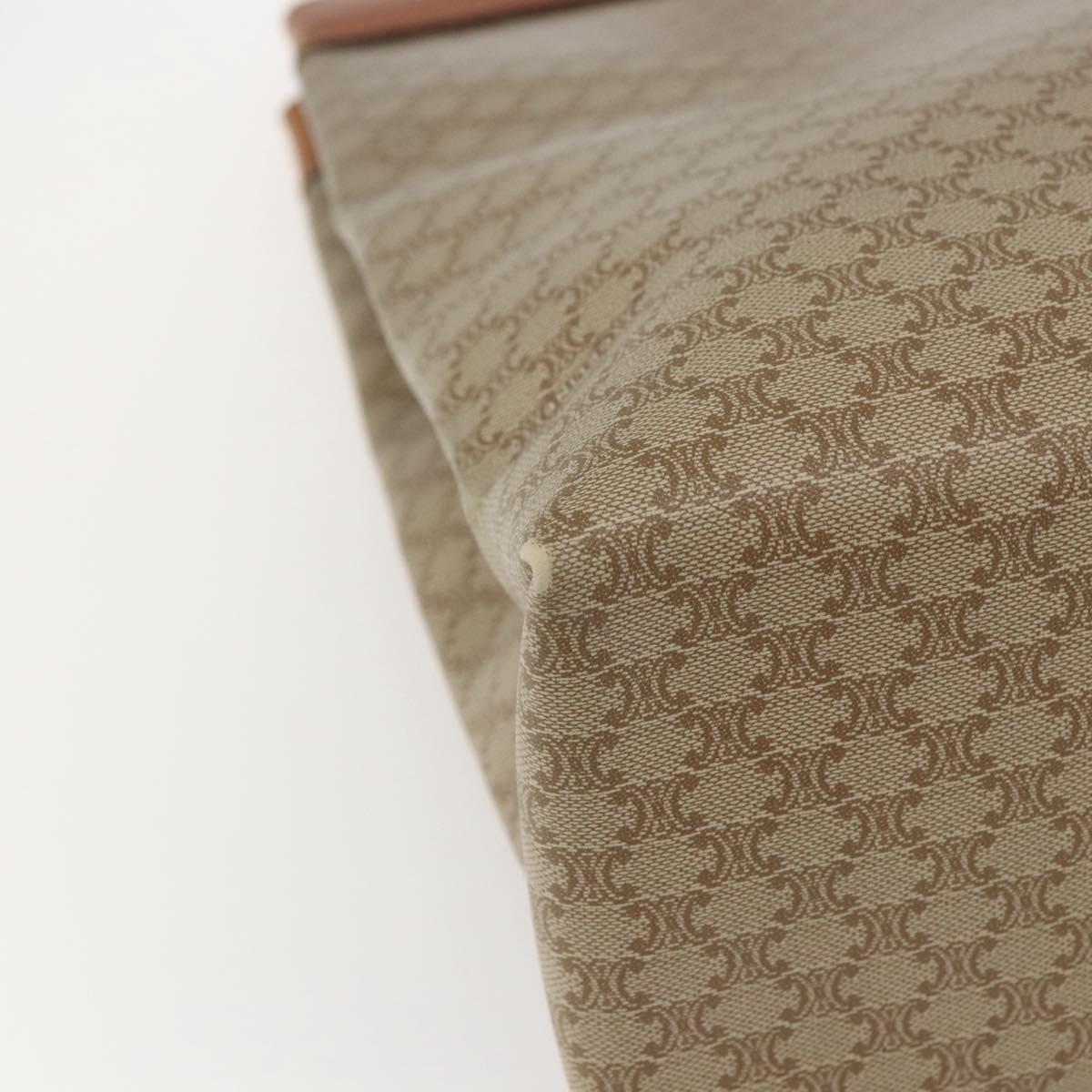 CELINE Macadam Canvas Tote Bag PVC Beige Gold Auth SW2038