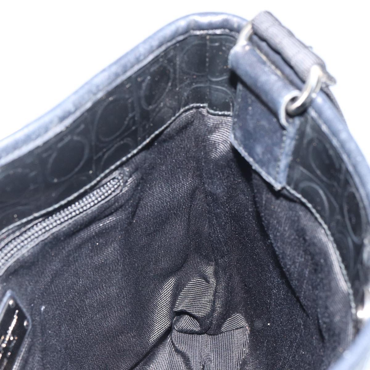 Salvatore Ferragamo Shoulder Bag Patent leather Black Silver Auth SW2048