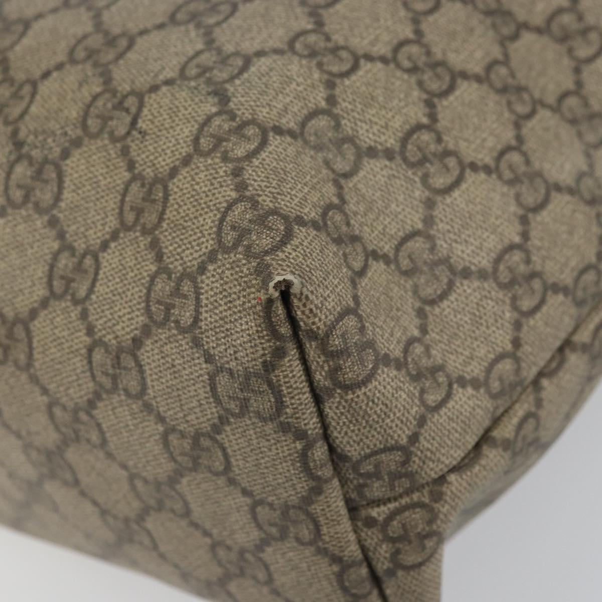 GUCCI GG Supreme Tote Bag PVC Beige 211137 Auth SW2062