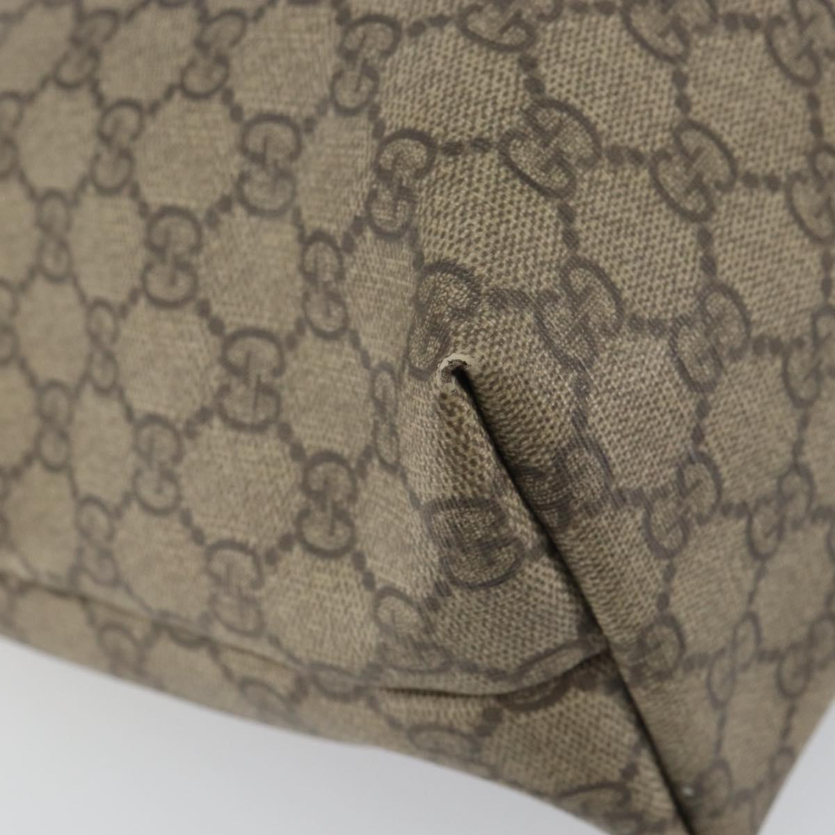 GUCCI GG Supreme Tote Bag PVC Beige 211137 Auth SW2062