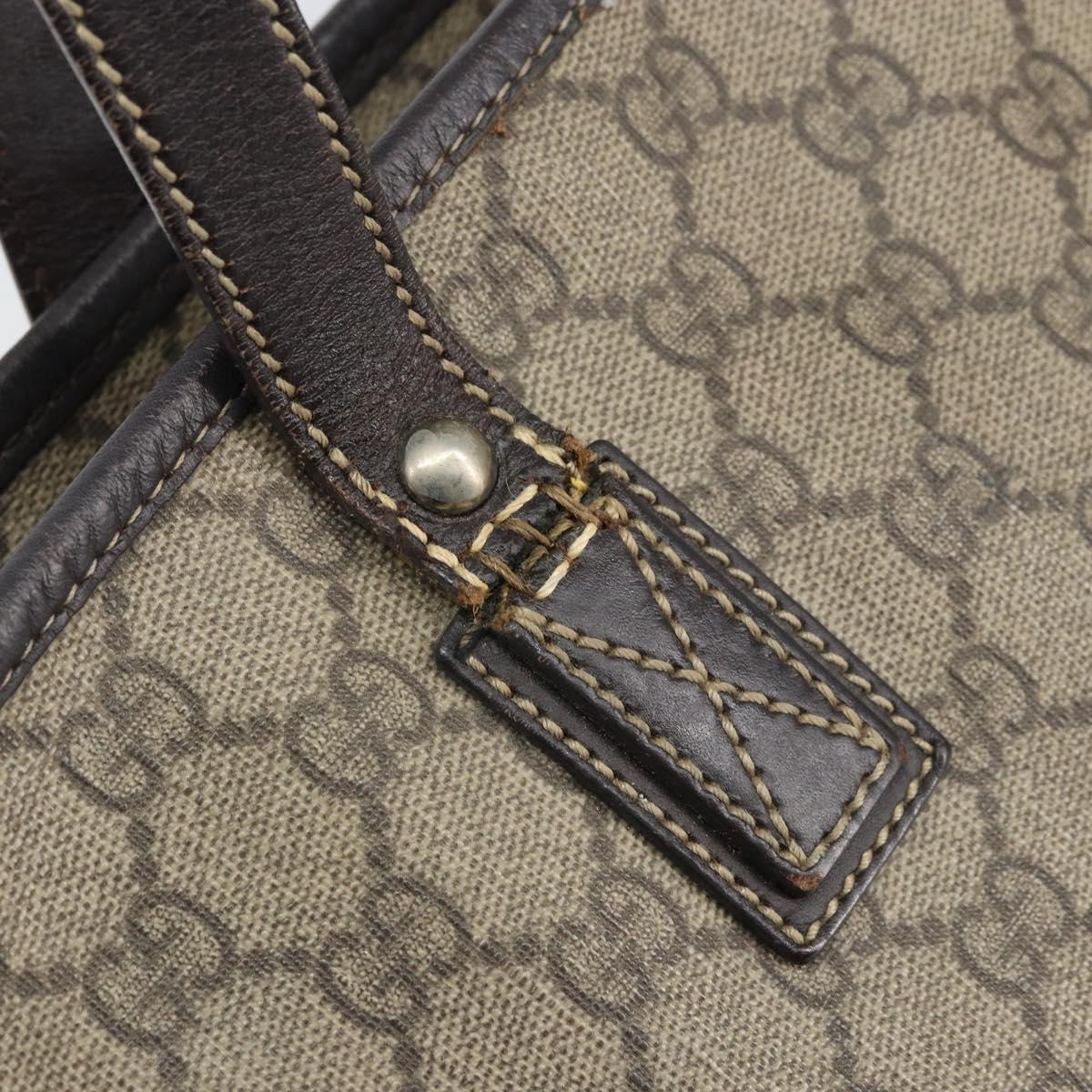 GUCCI GG Supreme Tote Bag PVC Beige 211137 Auth SW2062
