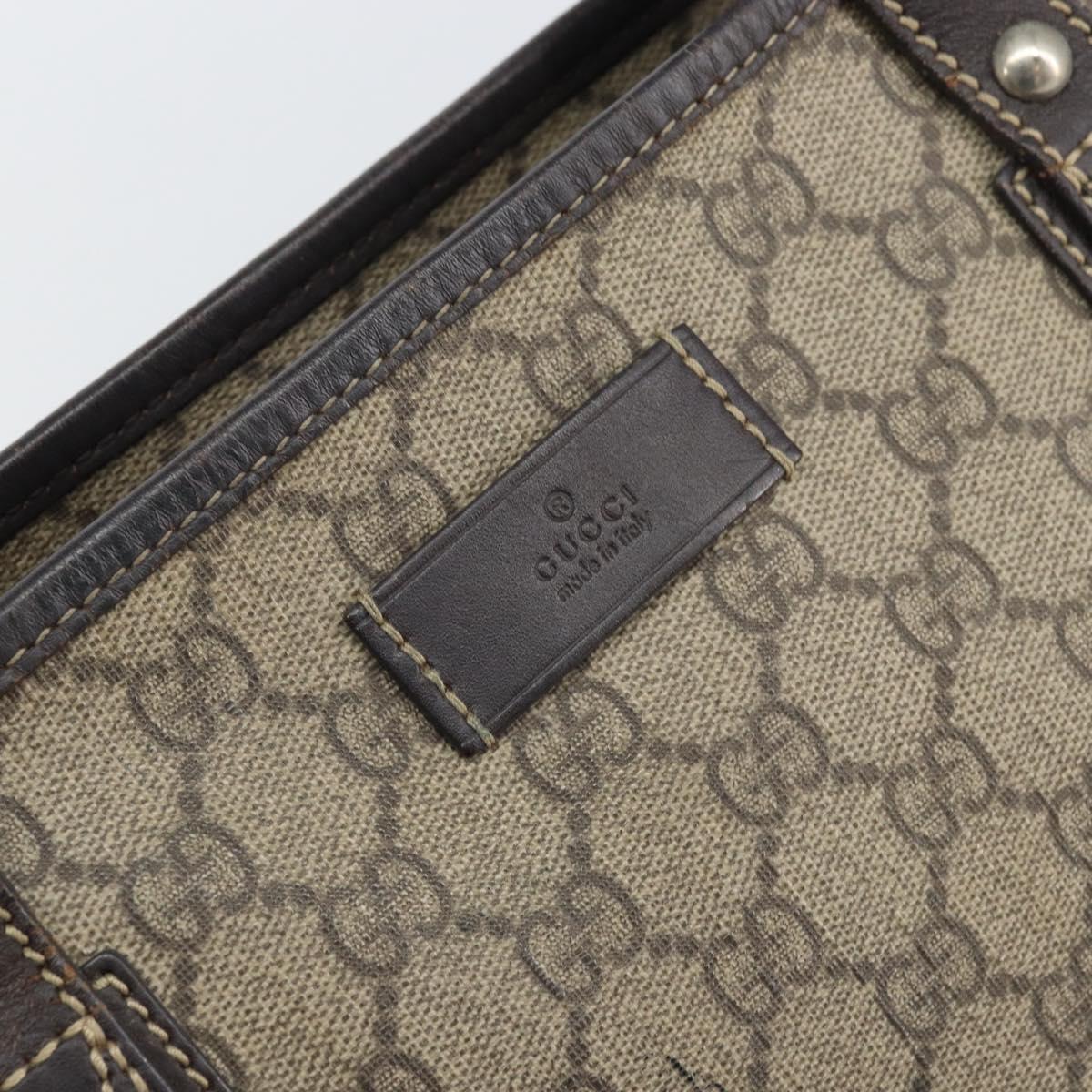 GUCCI GG Supreme Tote Bag PVC Beige 211137 Auth SW2062