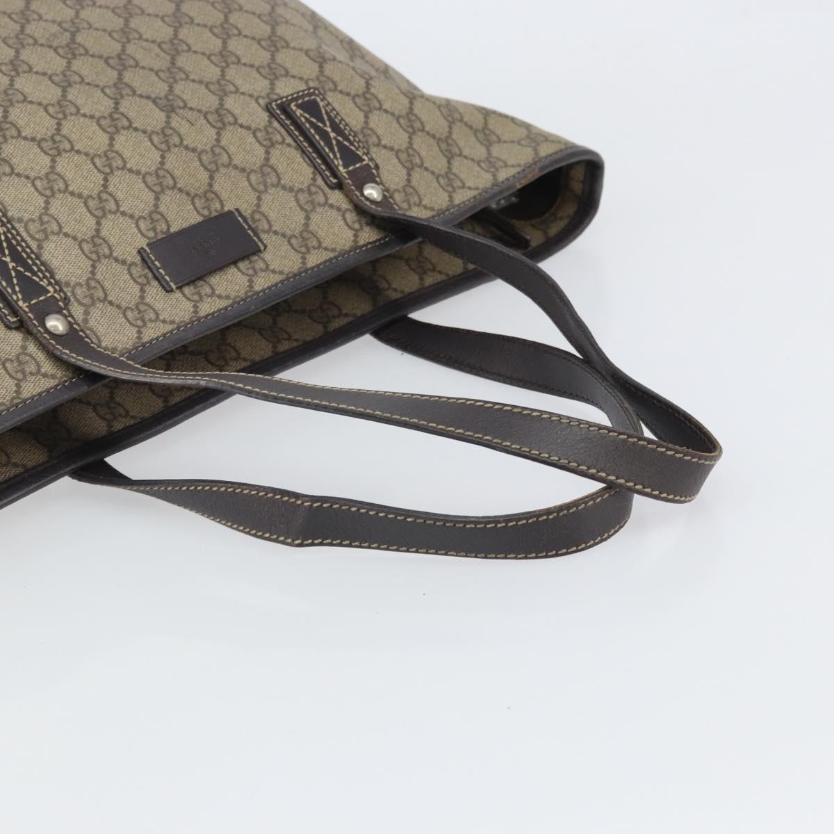 GUCCI GG Supreme Tote Bag PVC Beige 211137 Auth SW2062