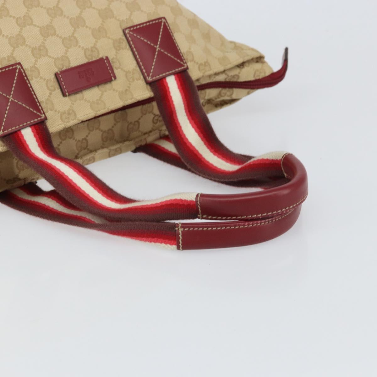 GUCCI GG Canvas Tote Bag Beige 131230 Auth SW2064