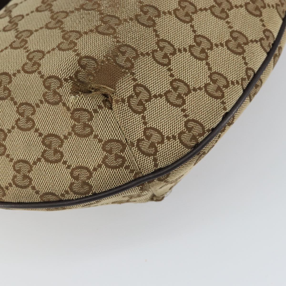 GUCCI GG Canvas Shoulder Bag Beige Gold 181092 Auth SW2067
