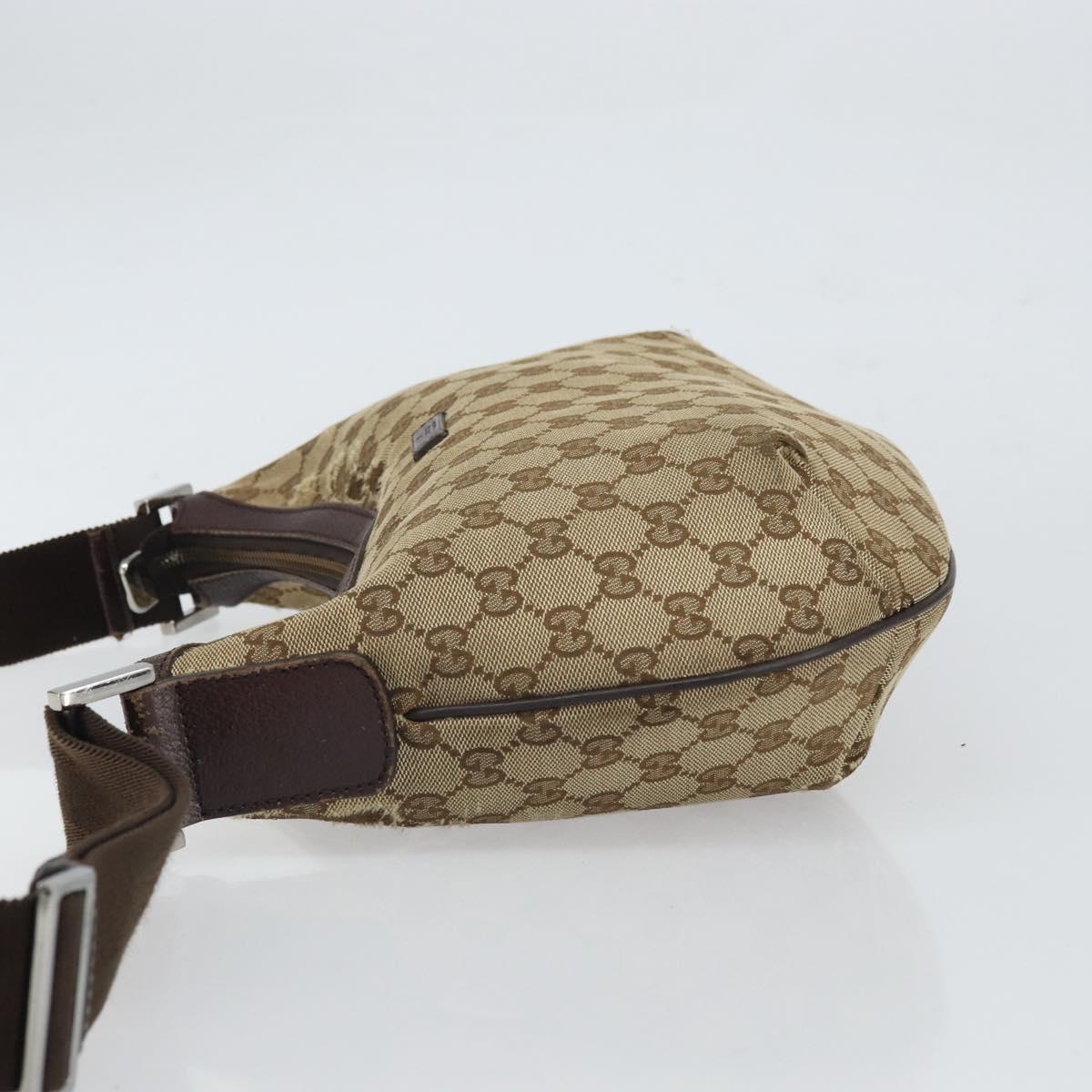 GUCCI GG Canvas Shoulder Bag Beige Gold 181092 Auth SW2067