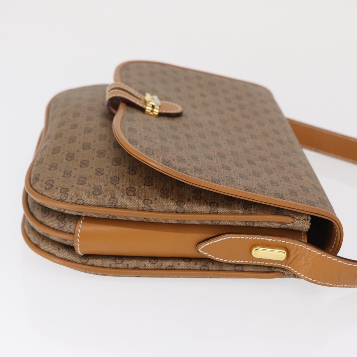 GUCCI Micro GG Supreme Shoulder Bag PVC Beige Gold 001 406 1780 Auth SW2069