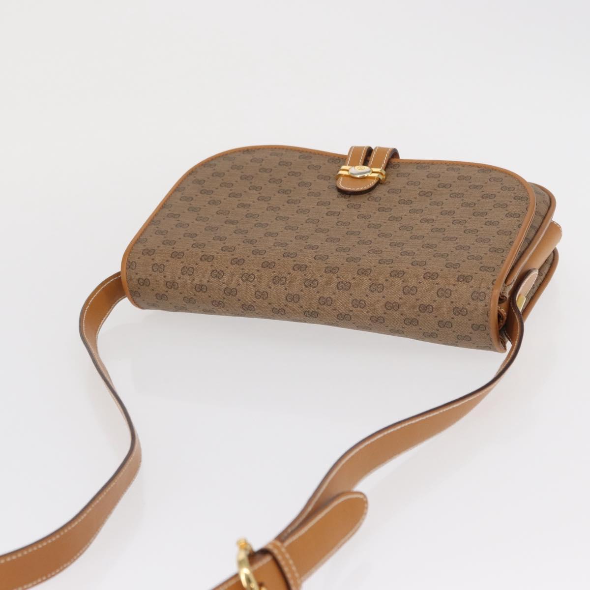 GUCCI Micro GG Supreme Shoulder Bag PVC Beige Gold 001 406 1780 Auth SW2069
