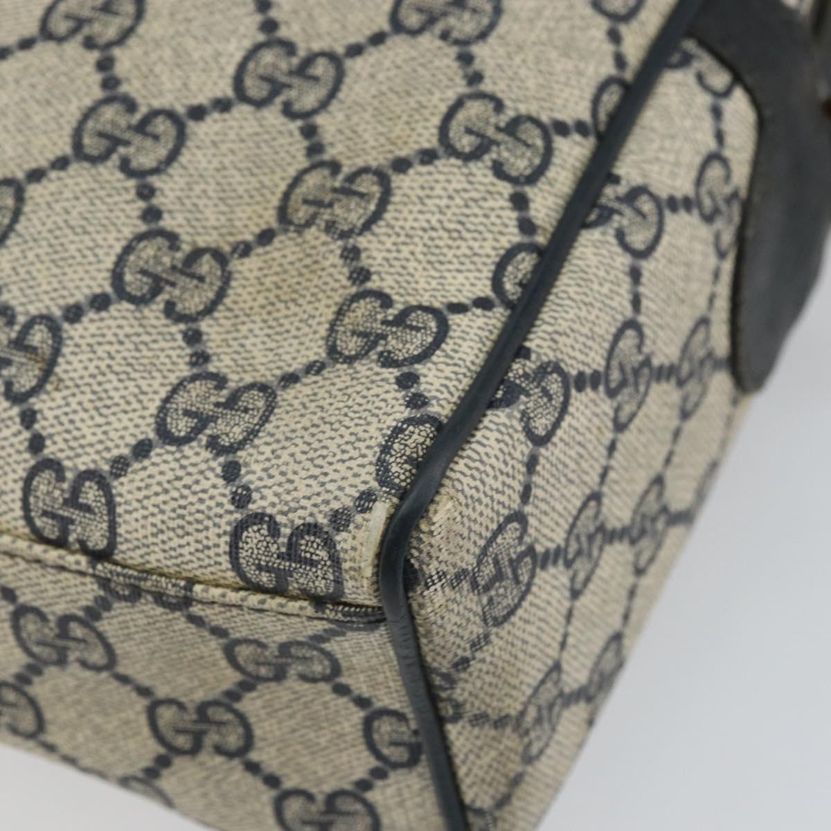 GUCCI GG Supreme Sherry Line Hand Bag PVC Navy Gold 37 02 3839 Auth SW2071