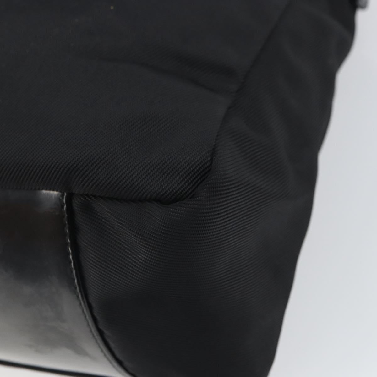 GUCCI Bamboo Shoulder Bag Nylon Black Silver 000 0509 Auth SW2074