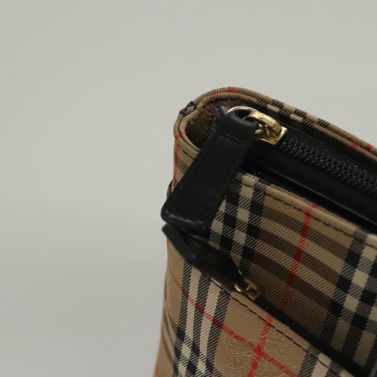 Burberrys Nova Check Hand Bag Canvas Beige Auth sw208