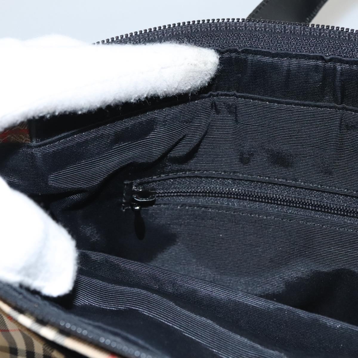 Burberrys Nova Check Hand Bag Canvas Beige Auth sw208