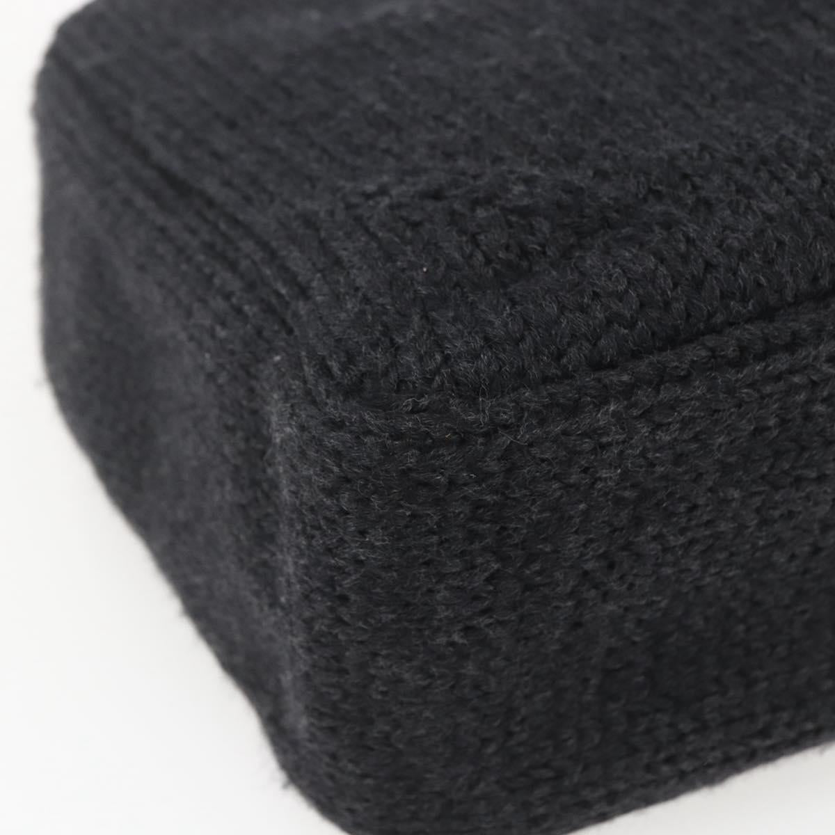 PRADA Hand Bag Wool Black Auth SW2085