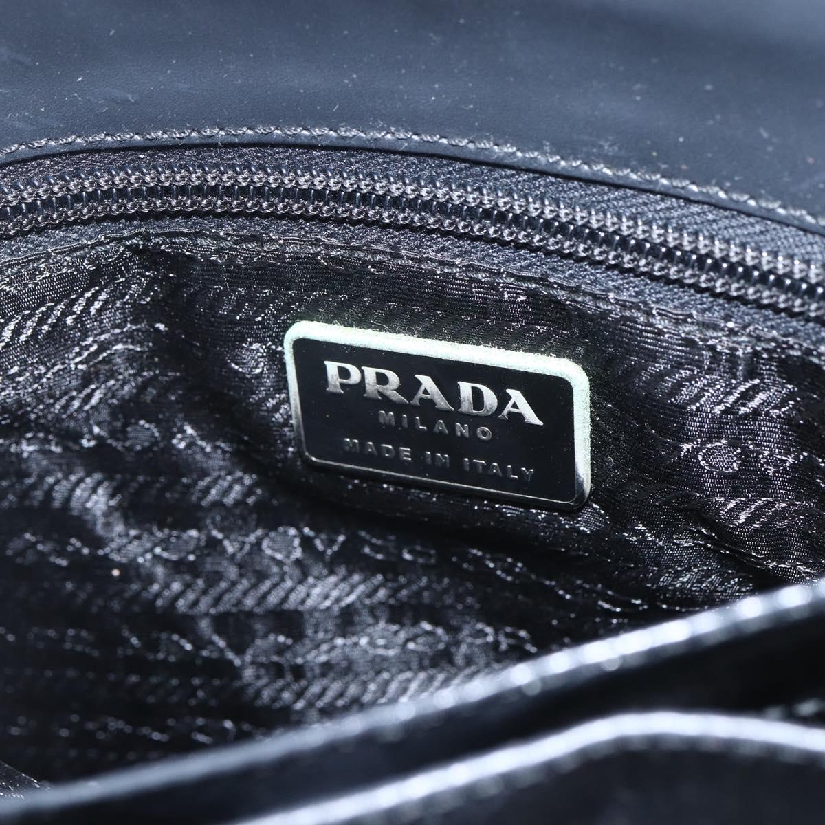 PRADA Hand Bag Wool Black Auth SW2085