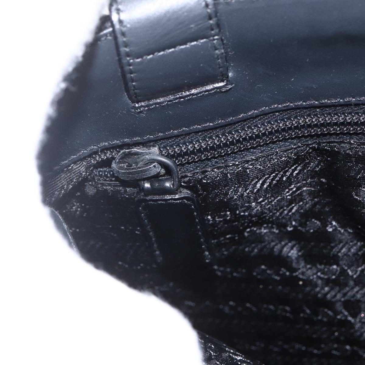 PRADA Hand Bag Wool Black Auth SW2085