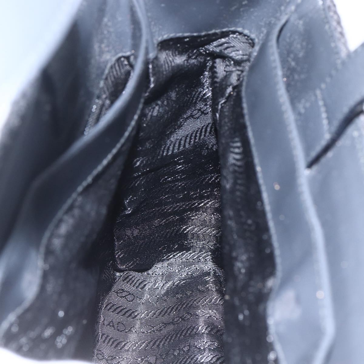 PRADA Hand Bag Wool Black Auth SW2085