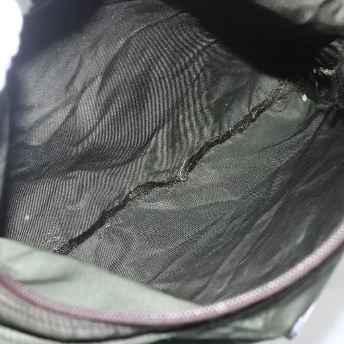 PRADA Shoulder Bag Nylon Khaki Silver Auth SW2089