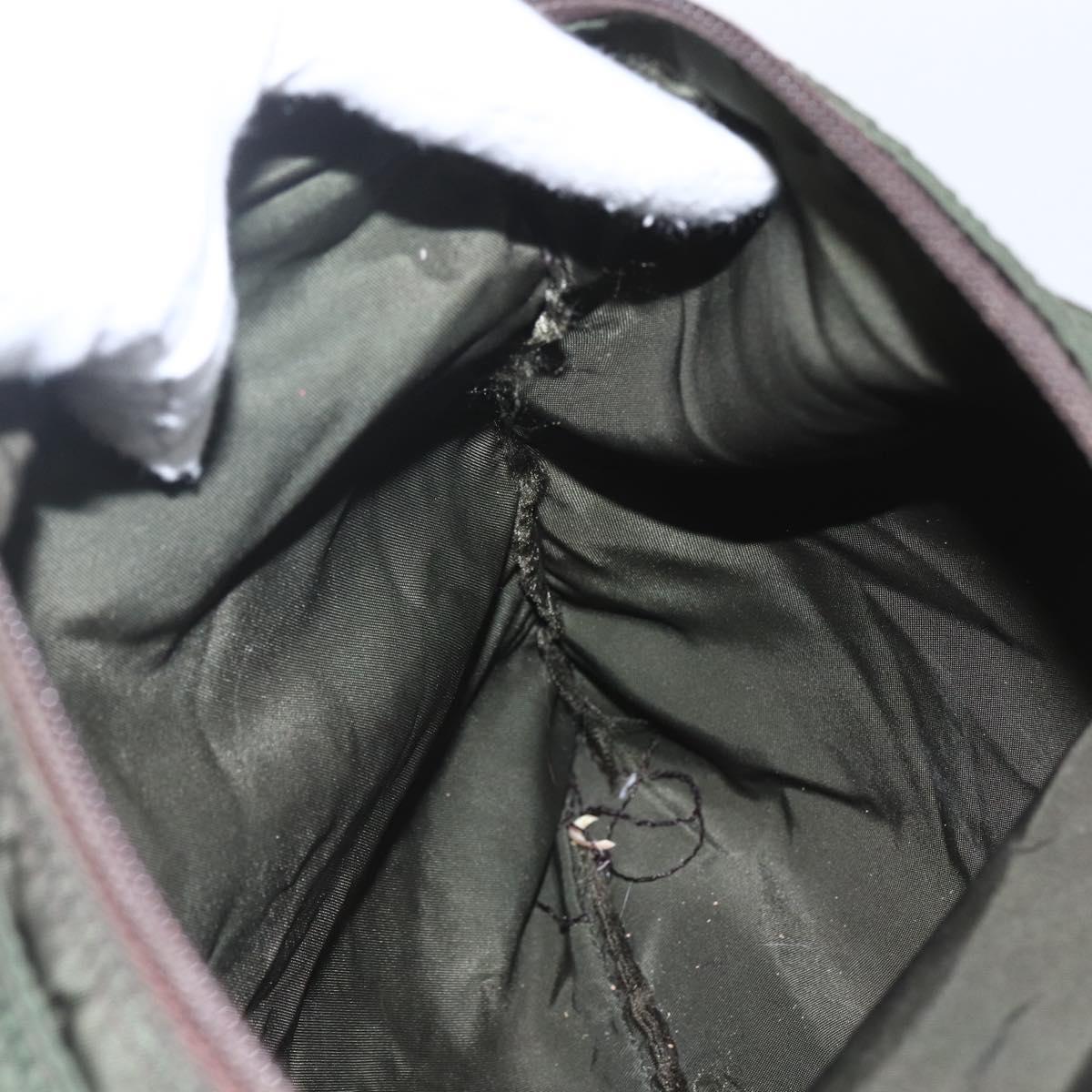 PRADA Shoulder Bag Nylon Khaki Silver Auth SW2089