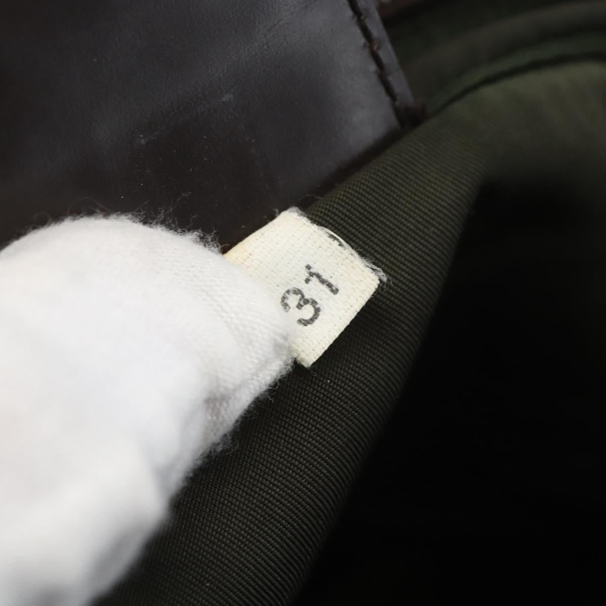 PRADA Shoulder Bag Nylon Khaki Silver Auth SW2089